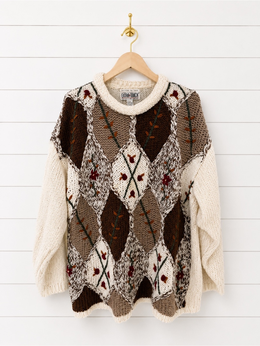 Vintage 90s Extra Touch Heavy Cable Knit Sweater Size XL